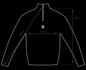 Enviro Sweatshirt measurements graphic